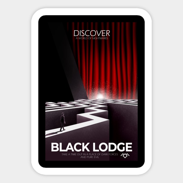 Black Lodge Sticker by edgarascensao